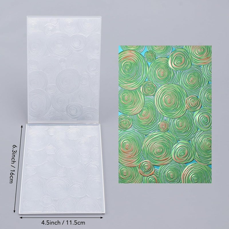 BAOFALI 3D Embossing Folder for Card Making,Beautiful Flower Spiral Pattern Plastic Texture Fades Embossing Folder Template for Scrapbooking Cardstock Album DIY Decoration Paper Crafting 6.3x4.5inch - Image 2